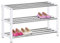 IDIMEX Schuhregal Dublin mit 3 Ablagen in weiß. Robuste Schuhablage mit Metallrahmen, edel verchromt. Ideal für Flur und Diele.