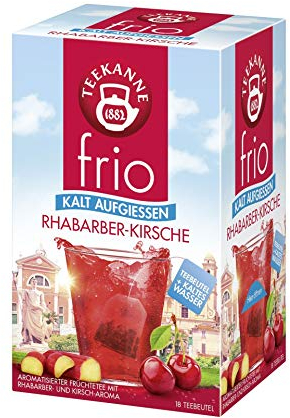 Teekanne frio Rhabarber-Kirsche, 10er Pack (10 x 18 Teebeutel), 10 x 45 g