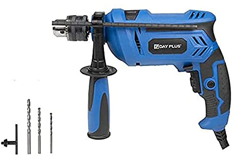 Impact Drill 0-3000/min No Load Speed,Including Depth Gauge, 2M Cable with BS Plug,5/6/8mm Drill,for Drilling Steel Masonry Concrete Wood