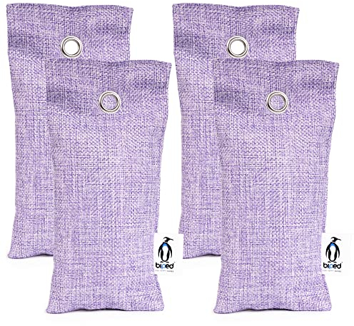 biped FRESH! Plantillas desodorantes de carbón de bambú para zapatos - secador de zapatos natural - eliminador de olores para zapatos malolientes z2811(4 piezas, violeta)
