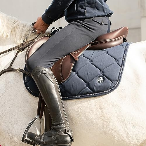 SUNRIDE Sella da salto Wellington per cavalli - materiale a rete come ventilazione aggiuntiva contro l'accumulo di calore, di facile manutenzione e stabile nelle dimensioni (Pony, blu)