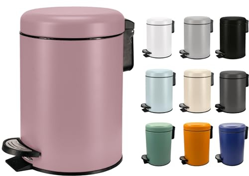 KW Soft Shade Small Round Pedal Bin 3ltr (Red, 3 Ltr)