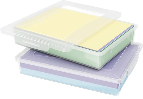 Lifewit 2 Pack 5L Aufbewahrungsbox mit Deckel, Plastikbox mit Clip-Verschlüsse, Dokumentenbox A4, Transparent Organizer, Mehrzweck-boxen für Bastelarbeiten, Papier, Künstlerbedarf, Bauklötze, Werkzeug