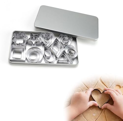 WJUAN 30 Piezas Moldes Galletas, Acero Inoxidable, Cortadores de Galletas, Múltiples Formas para Elegir, Soportes Apilables Halloween Cookie Cutter, Cortador Galletas para Galletas, Pasteles, Huevos