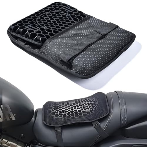ZKSJFU Gel Asiento Moto para Yamaha Tracer 9 GT 2021-2023, La Estructura De Panal Es Transpirable Resistente Al Sudor Y Absorbe Los Golpes Cojin Asiento Moto, Universal