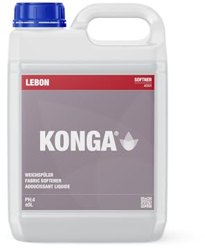 Konga Softner, sköljmedel, flytande sköljmedel, koncentrerad, 5 liter, gör tyger mjuka, minskar statisk laddning, förbättrad mjukhet och färsk
