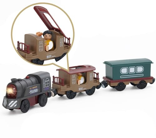 Elektrische Zug Spielzeug, Eisenbahn Elektrische Lok, Batteriebetriebener Personenzug mit Geräuschen und Licht für Kleinkinder 3 4 5 Jahre alte Kinder