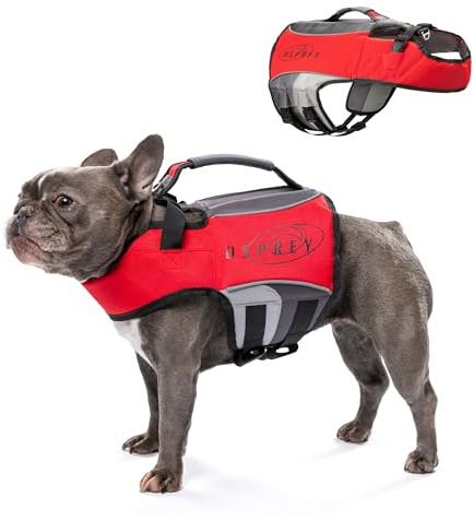 Osprey Dog Life Jacket, Adjustable Buoyancy Aid with Handle, Reflective Strips, Fits Small, Medium & Large Dogs, Swim Safety Vest for Water Activities & Paddleboarding