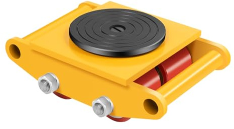 Transportador de maquinaria industrial 6T con disco de rotación de 360 °, Carro móvil de máquina de servicio pesado con 4 rodillos de PU, equipo de movimiento de patines de maquinaria industrial