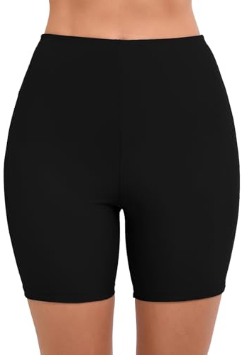 JOYBIK Women's 5 High Waisted Boyshort Swim Board Shorts (Available in Plus) Swimsuits Bottoms Black XL