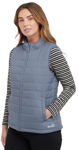 Peter Storm Women's Blisco Gilet with High Collar & Hand Warmer Pockets, Insulated Vest, Warm, Water-repellent, (UK, Numeric, 18, Regular, Regular, Grey)