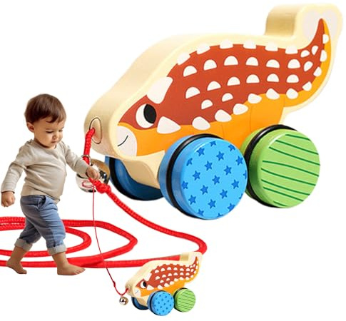 Juguetes De Cuerda para Arrastrar - Coche Dinosaurio Interactivo Que Camina | Juguete para Tirar | para Niños Juego en Interior Exterior Guardería Jardín de Infancia y