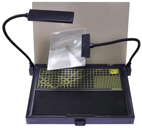 Kit de banco de trabajo portátil con luz LED y lupa, estación de manualidades con cajones de almacenamiento y alfombrilla de corte para pasatiempos de precisión y trabajos de manualidades
