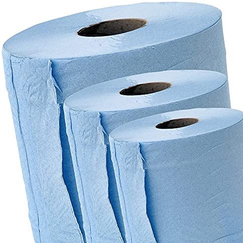 Pack of 12 Blue Centrefeed Rolls 2ply Embossed Multipurpose Paper Towels