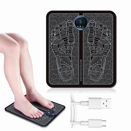 Bilinli EMS fotmassör, elektrisk EMS fotmassagedyna fötter akupunkturstimulator massage (laddningstyp)