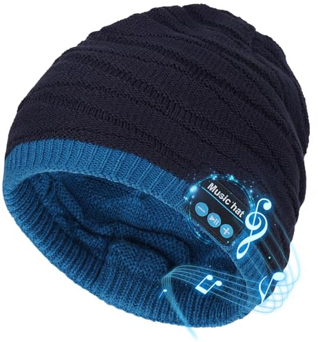 SIVITICK Cappello Bluetooth Regali Uomo Originali Berretto Invernali Idee Regalo Natale Berretto con Cuffie Stereo e Microfono per Sport Sci