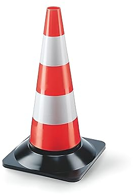 Mondo Viro Cono spartitraffico segnaletico riflettente in LTPE rosso e bianco h 50 cm