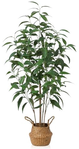 Ferrgoal Artificial Eucalyptus Tree,4Ft Tree Fake Plant in Pot for Home and Office Decor,Potted Faux Plants Tall Artificial Trees for Indoor, Outdoor
