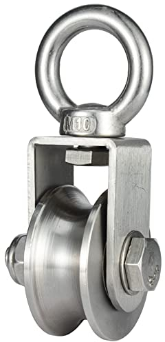 KCNOFNC Puleggia in acciaio inox 304 con 2 cuscinetti a sfera, capacità di carico 500 kg