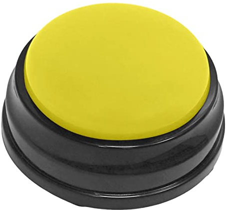 F Fityle Pulsante Audio Registrabile Comunicazione Registratore Giocattolo Interattivo Riproduzione Cucciolo Pulsante Vocale per L'apprendimen, Giallo