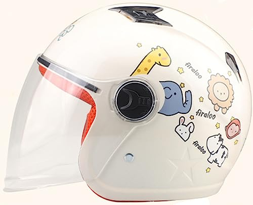 Kinder Motorradhelm jethelm mit Sonnenblende Jungen und Mädchen Rollerhelm ECE-Zulassung Mofa Helm Fahrradhelm Komfortable Schutzhelme für 4 Jahre - 9 Jahre Kid D,50-55CM