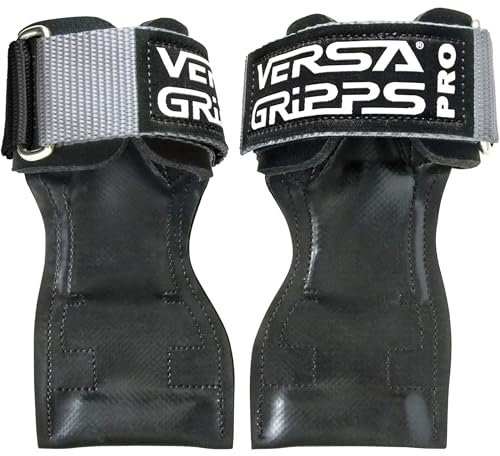 Versa Gripps® Pro, Made in USA, Handgelenkschlaufen für Gewichtheben, Alternative, das Beste Trainingszubehör, Silber/Schwarz, XS