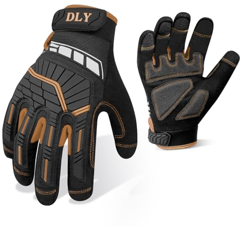 DLY Anti Vibration Gloves, Heavy Duty Work Gloves Men, Mechanics Gloves, Impact Protection Safety Work Gloves