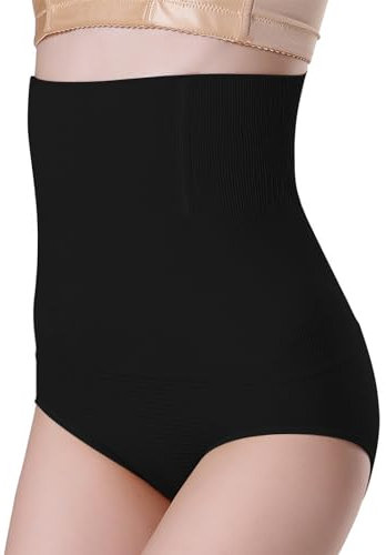 Shapewear Damen Bauchweg Unterhose Hoher Taille Miederhose Bauchkontrolle Miederpants Figurformende Unterwäsche Bauch weg Body Shaper (DE/NL/SE/PL, Alphanumerisch, XS, S, Regular, Regular, Schwarz)