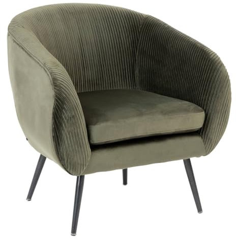 Atmosphera - Fauteuil solaro Velours Vert Kaki