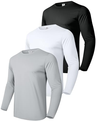 Boyzn Men's 3,4or 5 Pack Cotton T-Shirts, Short/Long Sleeve Crewneck Sport Tees, Cotton Gym Workout Running Shirts for Men