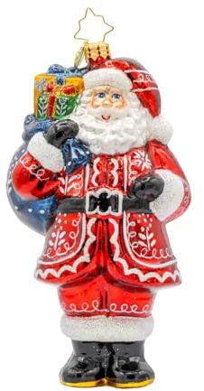 Christopher Radko Hand-Crafted European Glass Christmas Tree Decorative Ornament, Folklore Father Christmas