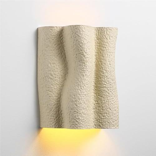 Modern Nordic Half-Cylinder Resin Wall Sconce - Up Down Tree Root Design Wall Light for Stairs, Hallway, Bedroom, Entryway, Porch, Balcony - E26/E27 Base (Red)
