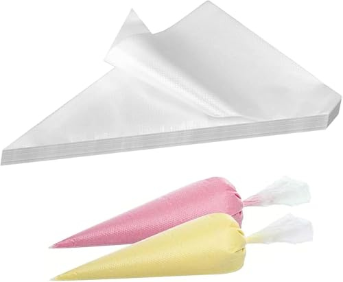 Gudemoore 100 Pcs Poche a Douille Patisserie Professionnelle,Poche a Douille Jetable,Poche à Douille,Sacs Pâtisserie Décorant en Plastique Transparent pour Décoration de Gâteaux,Desserts,Pâtisseries