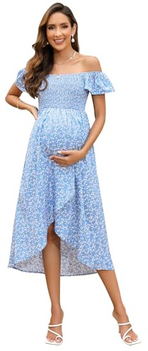 Vestidos Para Embarazadas Verano Vestido de Embarazo Manga Corta Vestido de Maternidad Vestido Casual de Maternidad