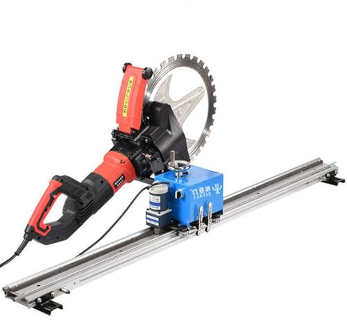 Circular Saw Track Guide with Linear Rail, Rotating Rocker, Adjustable Depth, and One-Button Lifting for Concrete and Brick Walls