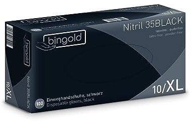 Einmalhandschuhe Nitril 35BLACK, schwarze Nitrilhandschuhe, Größe XL, 100-er Pack