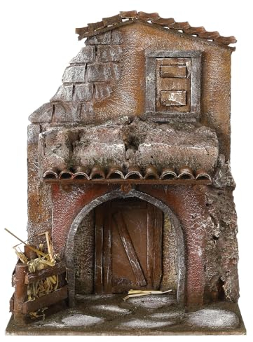 Holyart Casa con stalla presepe 30x24x18 cm per Statue 10 cm