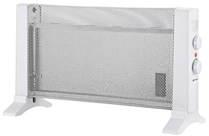 Grunkel - Radiador de Mica de varios elementos de calor 2 niveles de potencia RMC-600-600W - y termostato regulable. Rápido calentamiento aumenta la temperatura de inmediato - Blanco (600W)
