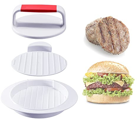 Hamburger Press Patty Maker Burger Press Mold Perfectly Sized 4.6” Burger Mold Rings Easy Release Round Hamburger Patty Press for Grill Accessories Set (1 Piece) White
