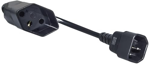 DINIC Stromkabel Netzkabel Schweiz Typ J auf C14, Adapterkabel, 0,75mm², 0,30m