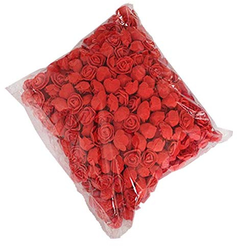 DIY Rose Head, 500 unids PE Espuma Rosa Cabeza Flor Artificial para DIY Oso Muñeca Boda Decoración Hogar Rojo 500 piezas