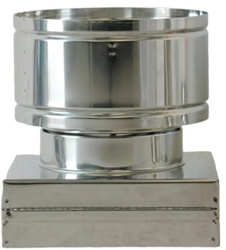 Terminale Canna Fumaria Antivento e Antipioggia Made in Italy, Terminale Camino Base Quadrata, Comignolo in Acciaio Inox per Camino, Stufa a Legna, Pellet e Caldaia Biomassa, Per Tutti i Combustibili