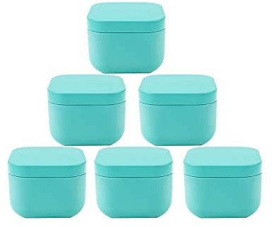 Paquete de 10 latas de té cuadradas pequeñas, multicolor, exquisitas cajas de regalo y manualidades, contenedor de almacenamiento de alimentos (azul)