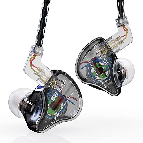 Yinyoo KBEAR Storm Cuffie in Ear Professionali Monitor Auricolari per Cantanti Batteristi Musicisti Bassisti, Auricolari Cablati Personalizzati IEM, Cavo OFC Staccabile in Argento ad Alta Risoluzione