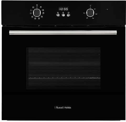 Russell Hobbs Electric Oven 70L 60cm Wide Built In Multifunctional Electric Fan Oven Easy Clean Interior Black RHEO7005B