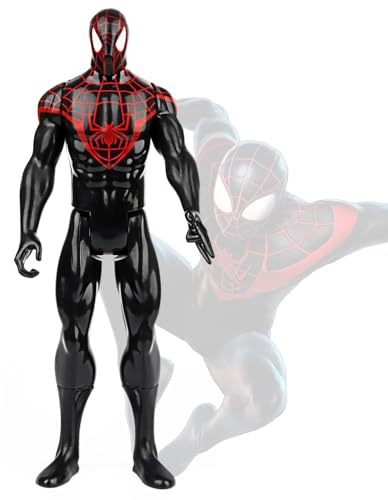 Spiderboy Miles Morales Figur, Marvel Avengers Titan Hero Serie Figuren, Spider Actionfiguren Spielzeug, 30 cm Große Superhelden Action-Figur, für Kinder ab 4 Jahren