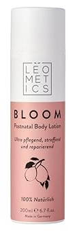 Leometics Bloom Body Lotion - 200ml Naturkosmetik - reparierend, straffend, ultrapflegend nach der Schwangerschaft - schnelles Einziehen - hochwirksam gegen Dehnungsstreifen - Vegan & Tierversuchsfrei