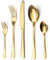 LAZAHOME Besteck Set, Edelstahl Spiegelpoliert 30 teilig Besteckset für 6 Personen, Essbesteck Set mit Messer Gabel Löffel für Familie/Party/Hotel/Restaurant, Gold Tafelbesteck, Spülmaschinenfest