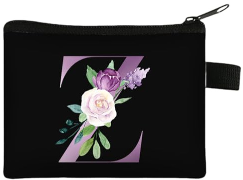 FAVORTALK Coin Purse Women Small Coin Bags for Ladies with Zip Black Purses for Coins Floral Change Wallet for Girls Soft Plush Coin Pouch with Flowers Pattern for Keys Earphone - 43428