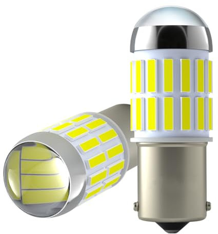 OBOLED P21W LED Bombilla 36SMD 1156 BA15S Para Coche Marcha Atrás Luz DRL Diurnas Señal de Giro Luz de Traseras Antiniebla RV Luz Interior 6500K Blanco 2 Piezas (P21W/1156)